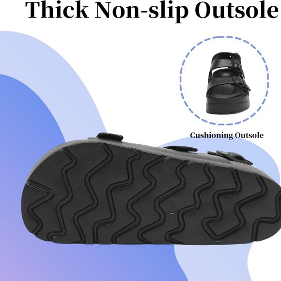 Women's Platform Sandals Ethylene Vinyl Acetate Lightweight Non-Slip - Picture 4 of 5